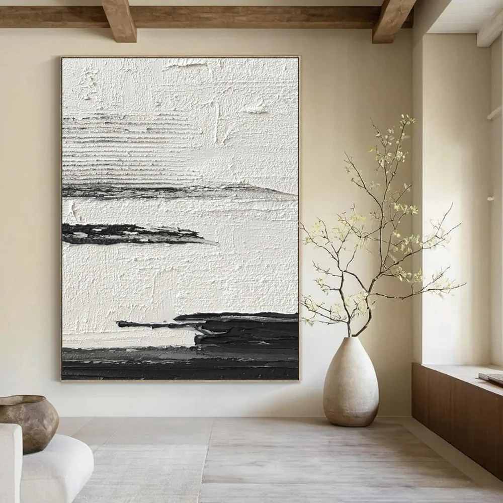 Beach_Black_White_Minimalist_Textured_Wall_Art_C7UYK wall art